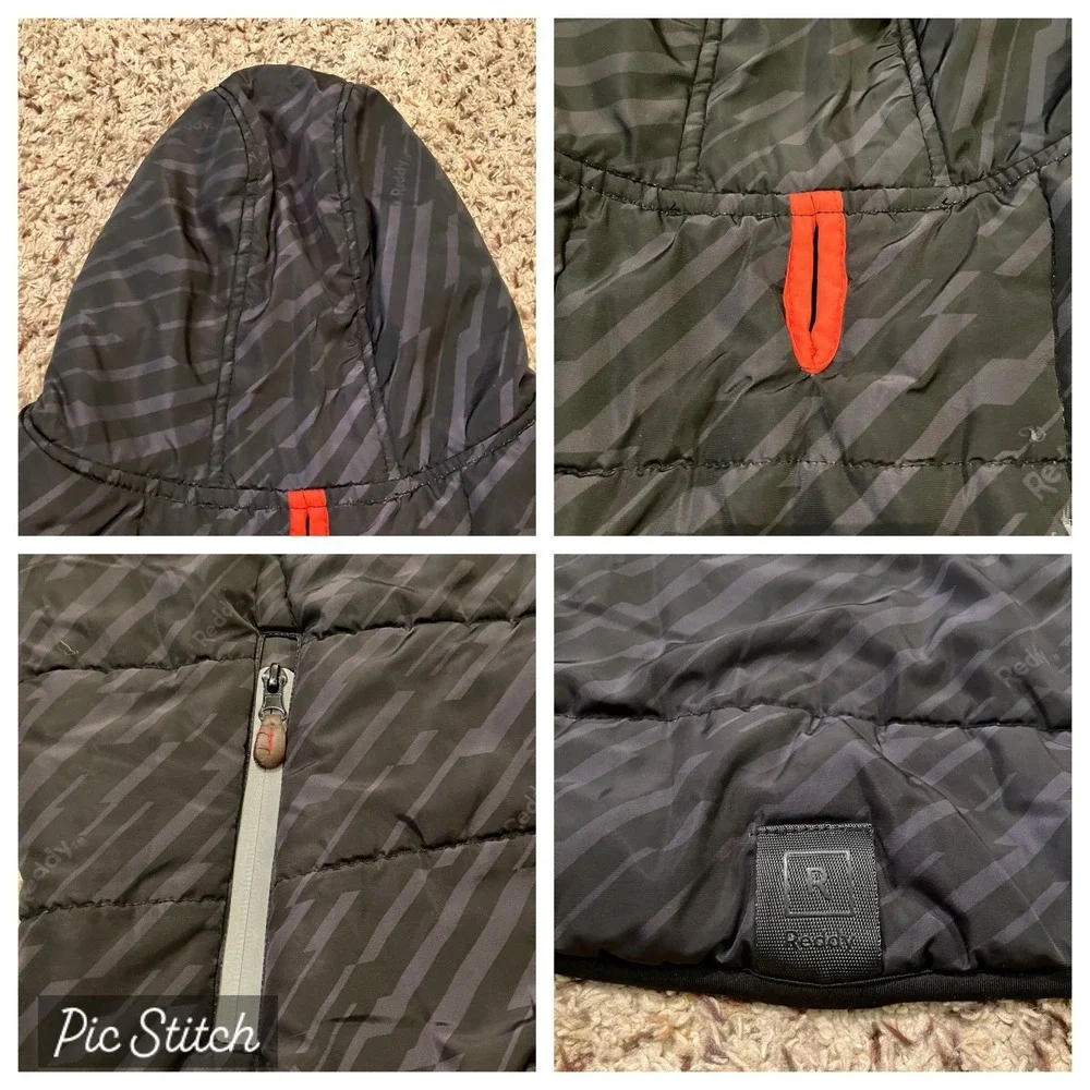 Reddy Dog‎ Reflective Puffer Jacket Insulated Water-Resistant Black Gray XXLarge